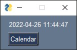 「Calendar」ボタンの上に選択した日付が表示されている。